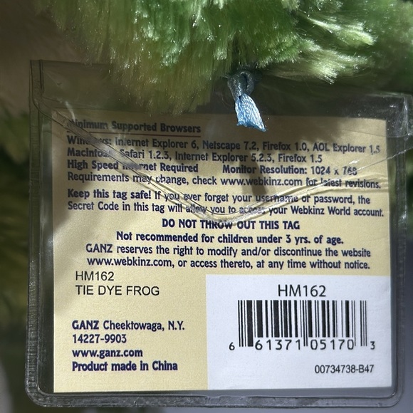 Webkins | tie dye frog | frog from 2008 - Picture 6 of 6